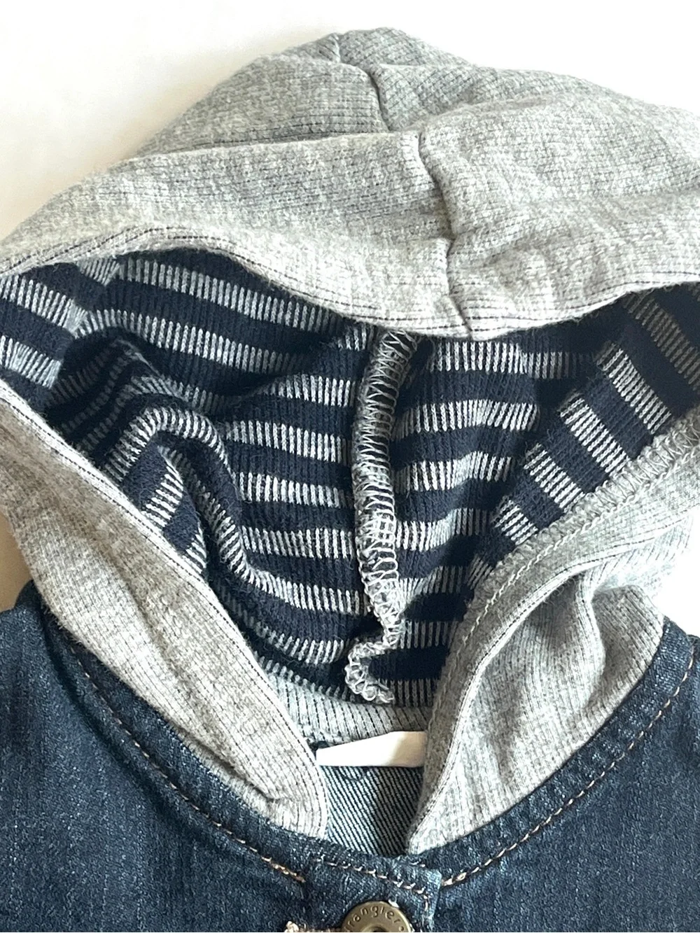 Wrangler Denim Jacket Gray Hooded 0-3M  & Carter’s Plaid Fleece Sherpa Hood 3M